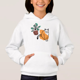 Cat and the plant hoodie