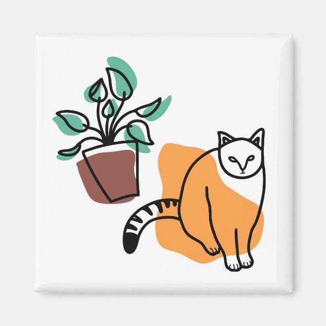 Cat and the plant magnet (Front)