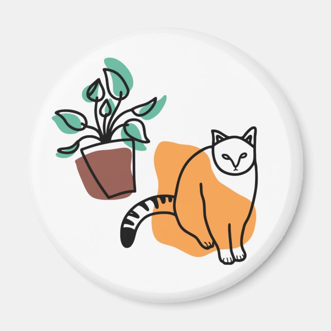 Cat and the plant magnet (Front)