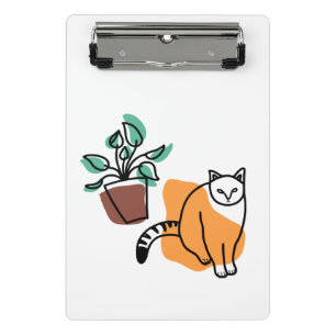 Cat and the plant mini clipboard