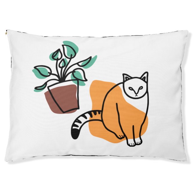 Cat and the plant pet bed (Front)