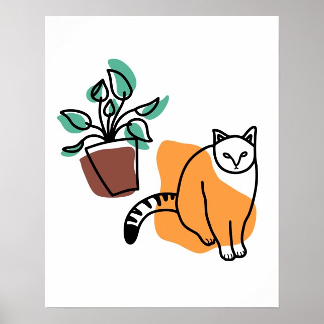 Cat and the plant poster (Front)