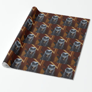 Cat and the soap bubble wrapping paper