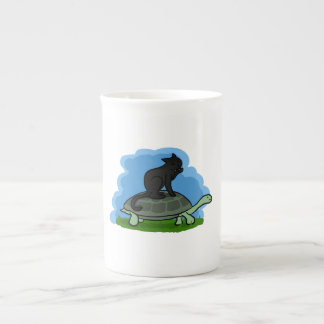 Cat And Turtle Bone China Mug