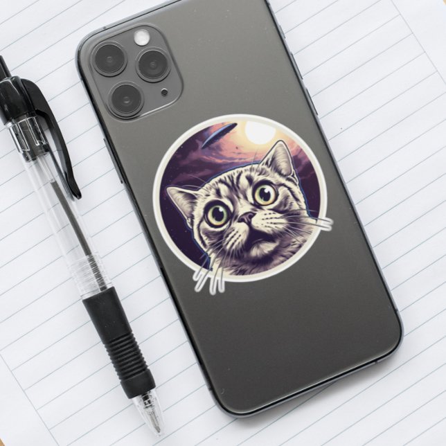 Cat and UFO Sticker (Creator Uploaded)