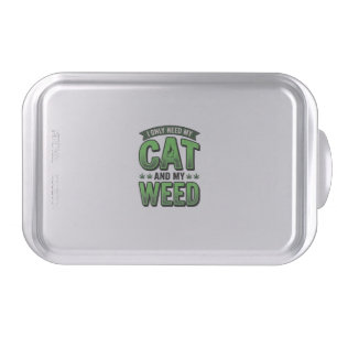 Cat And Weed Vintage Engraving T-Shirt Design_1 Cake Pan