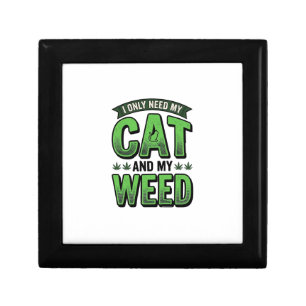 Cat And Weed Vintage Engraving T-Shirt Design_1 Gift Box