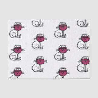 Cat and Wine Glass Tissue Paper
