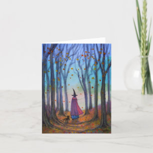 Cat and Witch Walk Note Card