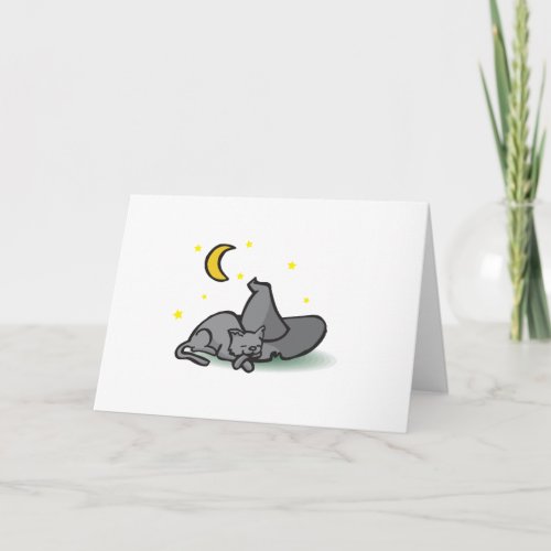 Cat and Witches Hat Halloween design Card