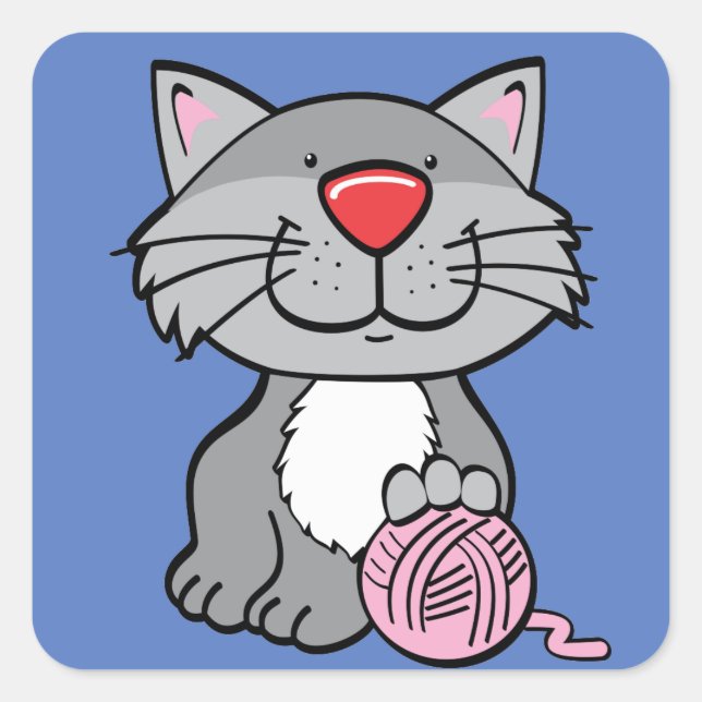 cat and yarn stickers (Front)