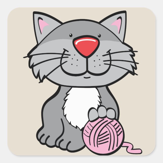 cat and yarn stickers (Front)