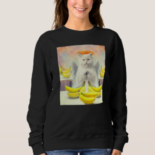 Cat angel artwork meow kitty portrait cute banana sweatshirt