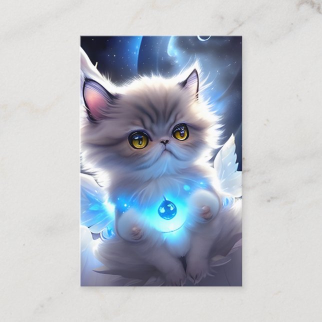 Cat Angel Fantasy Business Card (Front)