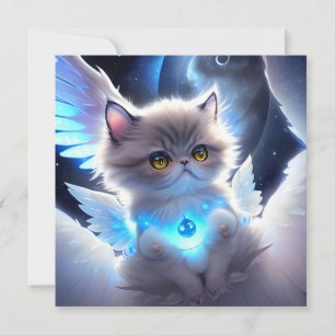 Cat Angel Fantasy Note Card