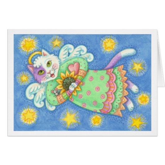 CAT ANGEL & FAVORITE THINGS NOTE CARD *Thank You (Front Horizontal)