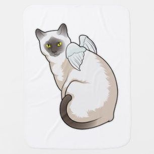 Cat Angel wings Baby Blanket