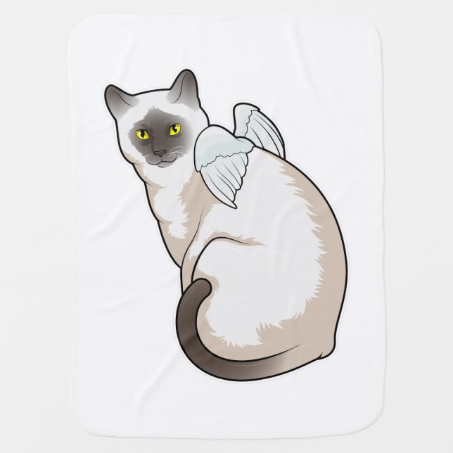 Cat Angel wings Baby Blanket (Front)