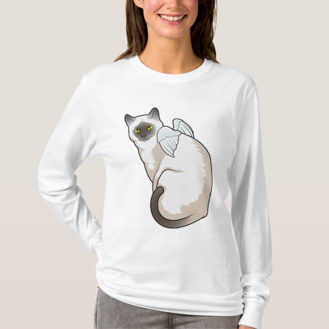 Cat Angel wings T-Shirt (Front)