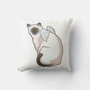 Cat Angel wings Throw Pillow