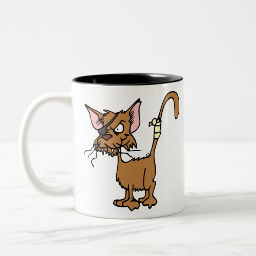 Cat Animal Injured Hurt Fighting Patch Pet Two_Tone Coffee Mug