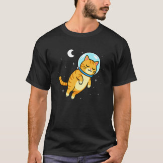Cat Animal Lover Astronaut Space Moon Mom Dad Kids T-Shirt
