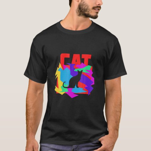 Cat Animal Mosaik Puzzle T-Shirt