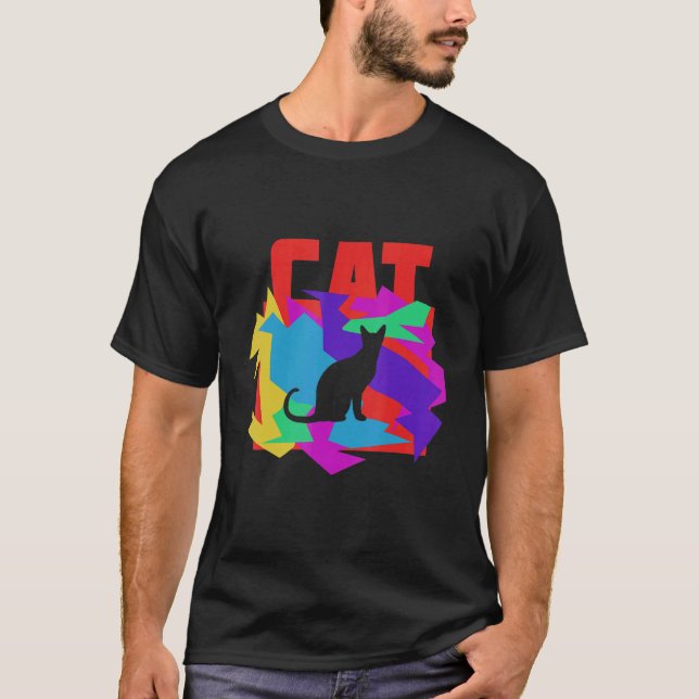 Cat Animal Mosaik Puzzle T-Shirt (Front)