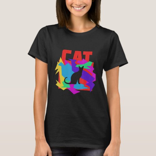 Cat Animal Mosaik Puzzle T-Shirt