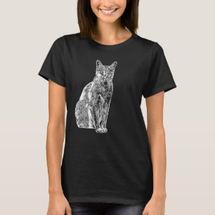 Cat Animal Motif Imprint Cats Print Cats Silhouett T-Shirt