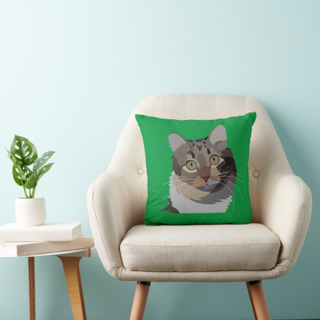 Cat Animal Pet Cat Lover Throw Pillow (Chair)
