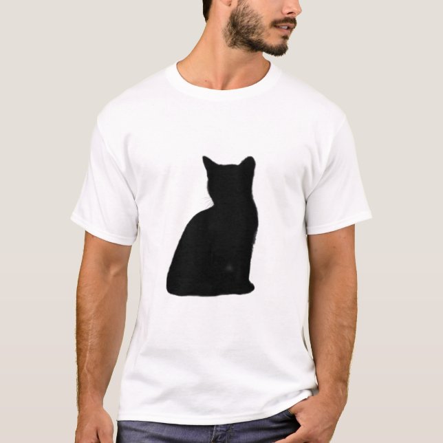 Cat Animal Silhouette Sticker Clipart T-Shirt (Front)