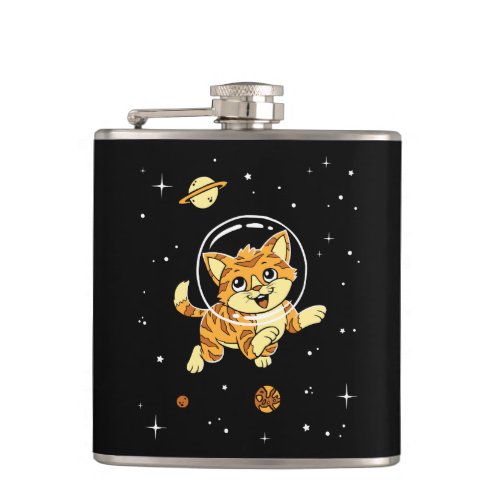 Cat Animals In Space Flask