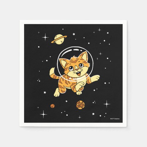 Cat Animals In Space Napkins