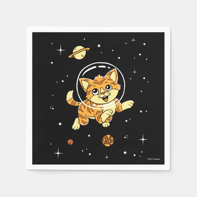 Cat Animals In Space Napkins (Front)