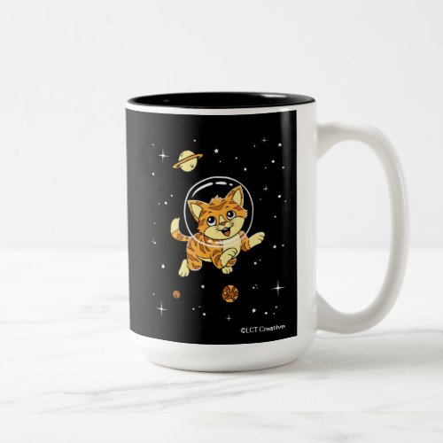 Cat Animals In Space Two_Tone Coffee Mug