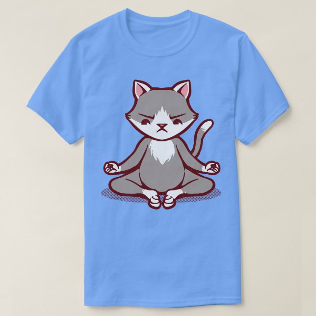 Cat Animals Meditation Zen Buddhism by Tobe Fonsec T-Shirt (Design Front)