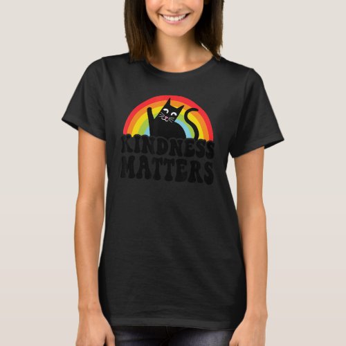 Cat Anti Bullying Rainbow Kindness Matters Sped Te T_Shirt