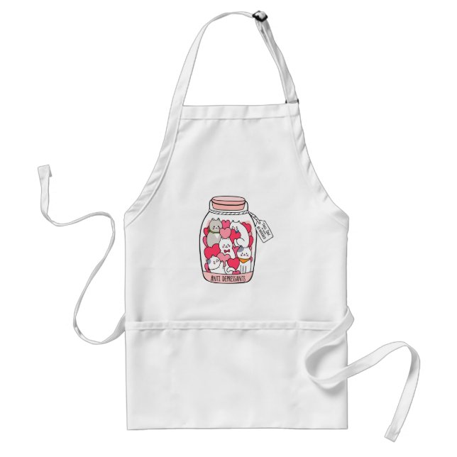 Cat Antidepressant Funny Cat Lover Gift Adult Apron (Front)