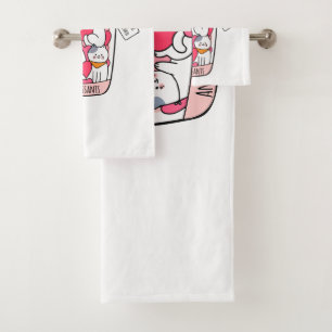 Cat Antidepressant Funny Cat Lover Gift Bath Towel Set