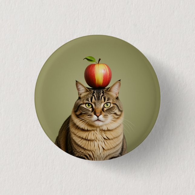 Cat Apple Button (Front)
