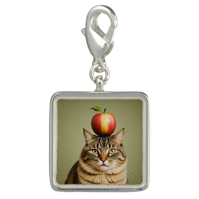 Cat Apple Charm (Front)