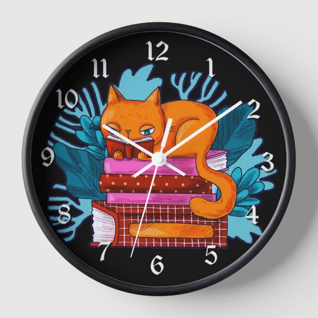 Cat Approved Books Clock (Front)