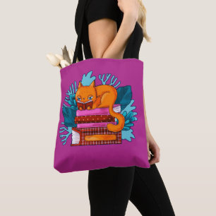Cat Approved Books Pink Tote Bag