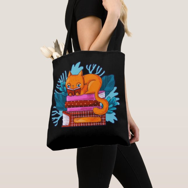 Cat Approved Books Tote Bag (Close Up)