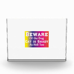 Cat Art Beware Of The Dog Photo Block