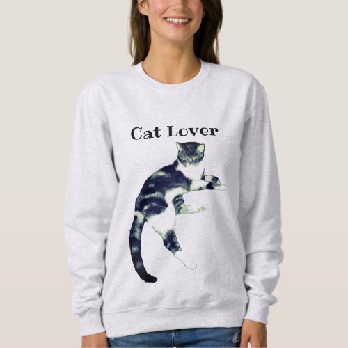 Cat Art Black and White  Sweatshirt