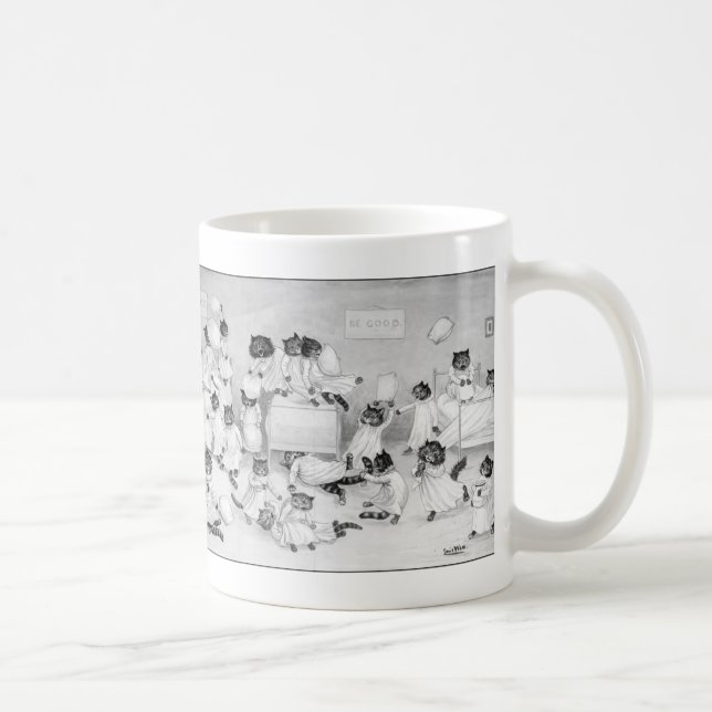 Cat Art by Louis Wain 1900 Coffee Mug (Right)