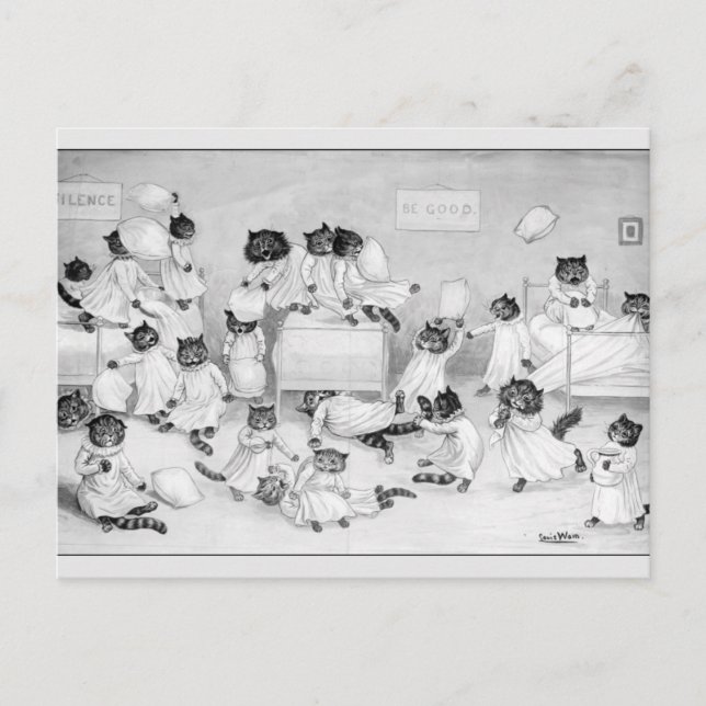 Cat Art by Louis Wain 1900 Postcard (Front)