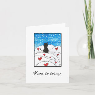 Cat Art Card, Cat Sympathy, Memorial Card